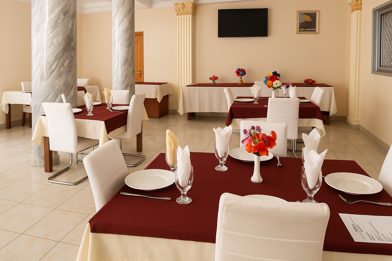 Hotel exterior evening view